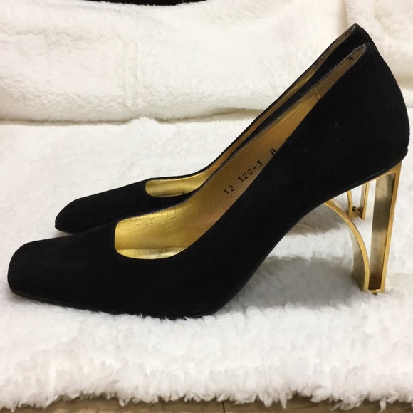 Vintage Shoes - Timothy Hitsman Cutout Metal Heels Size 8N